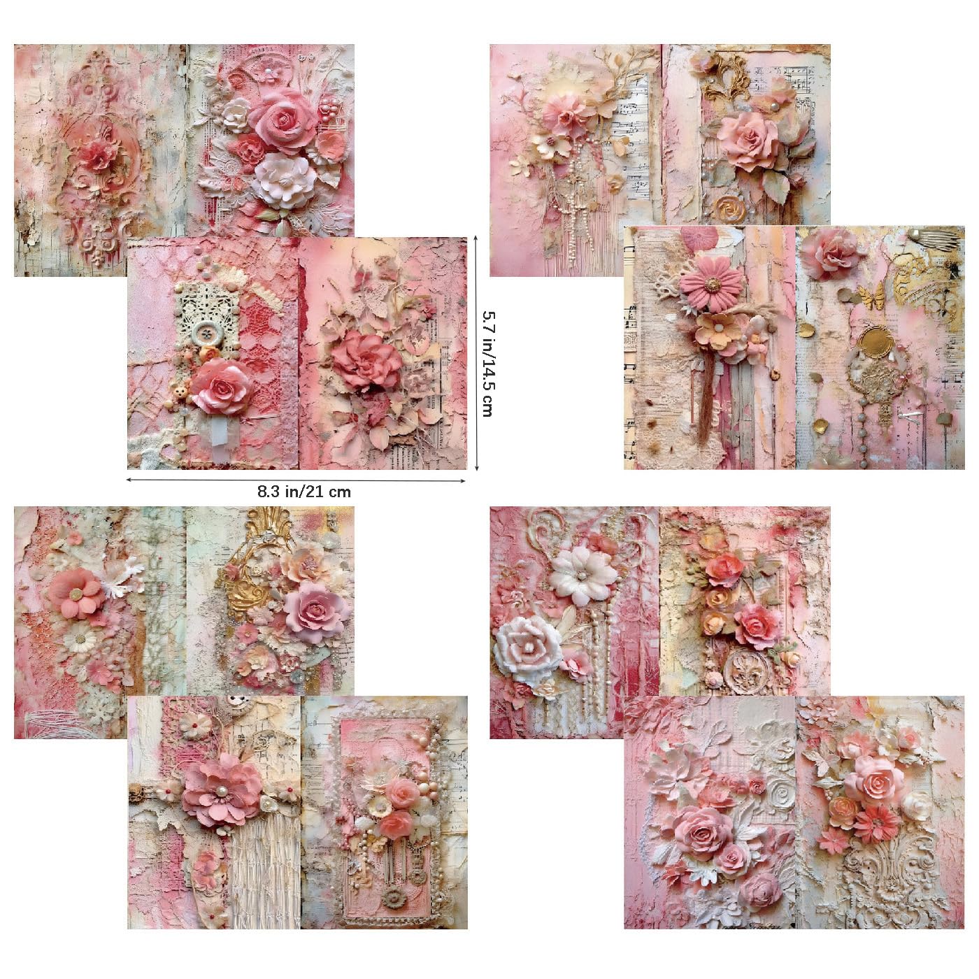 Amazon.co.jp: スクラップブッキングペーパーパッド、 48 枚 A5 サイズ